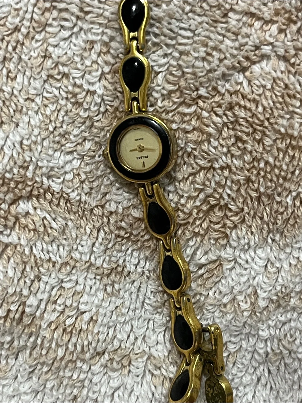 Pulsar Gold-Tone Bracelet Watch with Black Accents
